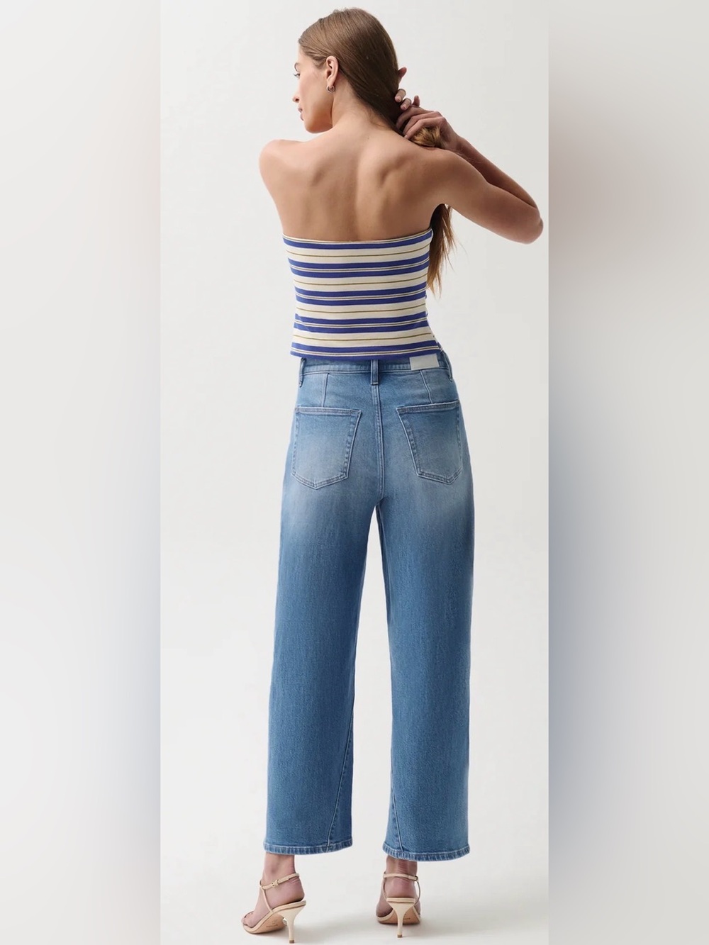 PISTOLA KYRA ANKLE HIGH RISE BOWED ANKLE BARREL JEAN - HIDDEN GEM - Picture 2 of 10